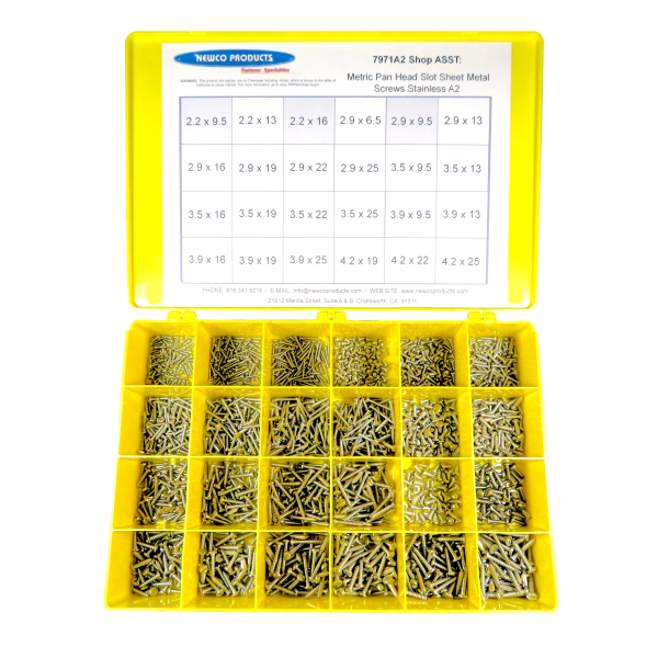 7971A2SHOPASST METRIC PAN HEAD SHEET METAL SCREWS ASSORTMENT