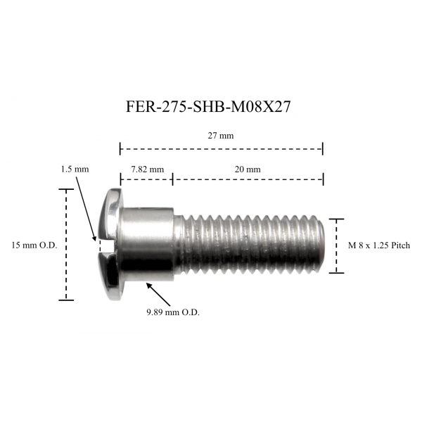 STAINLESS SLOT SHOULDER SCREW M08X27