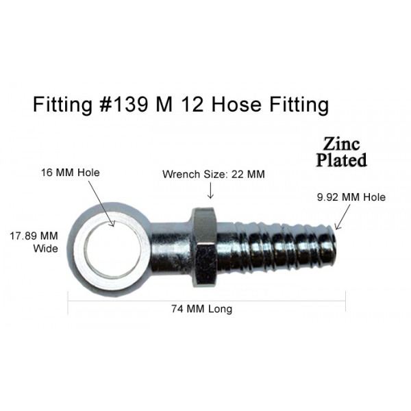 #139 HOSE FITTING M12