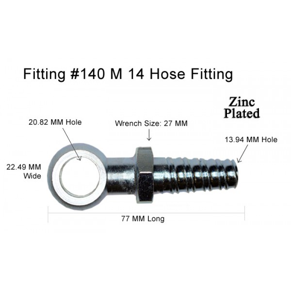 #140 HOSE FITTING M14