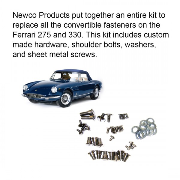 REPLACEMENT FASTENER TOP KIT FOR FERRARI 275/330